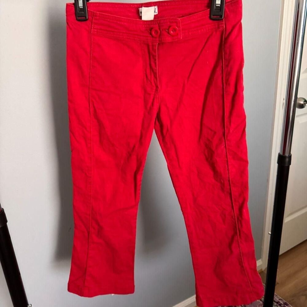 Vintage Y2K Cherry Red Wet Seal Capri Pants Size 1